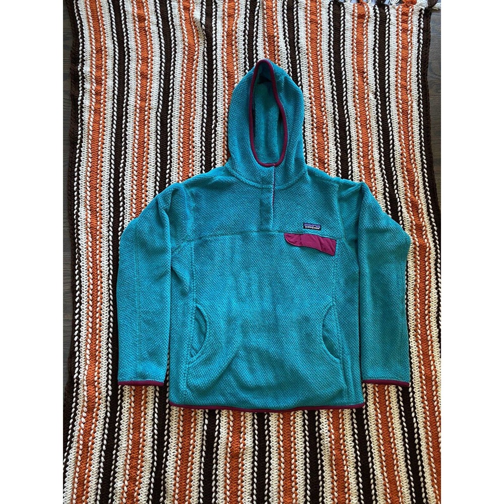 Patagonia Re-Tool Hoody Polartec Fleece Snap-T Jacket Turquoise Women's Large